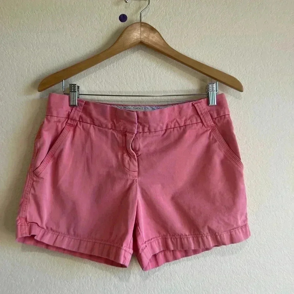 J Crew Women’s Pink Chino Shorts Size 6 Flat Front Casual Summer Short